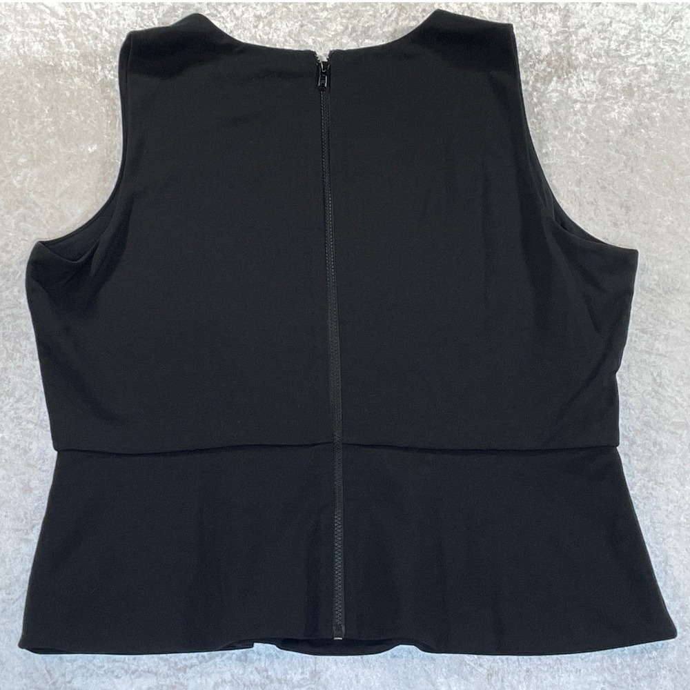 Cabi Starlet Shell Women XL Black New Asymmetrical Peplum Sleeveless Top 4578 - Picture 10 of 11